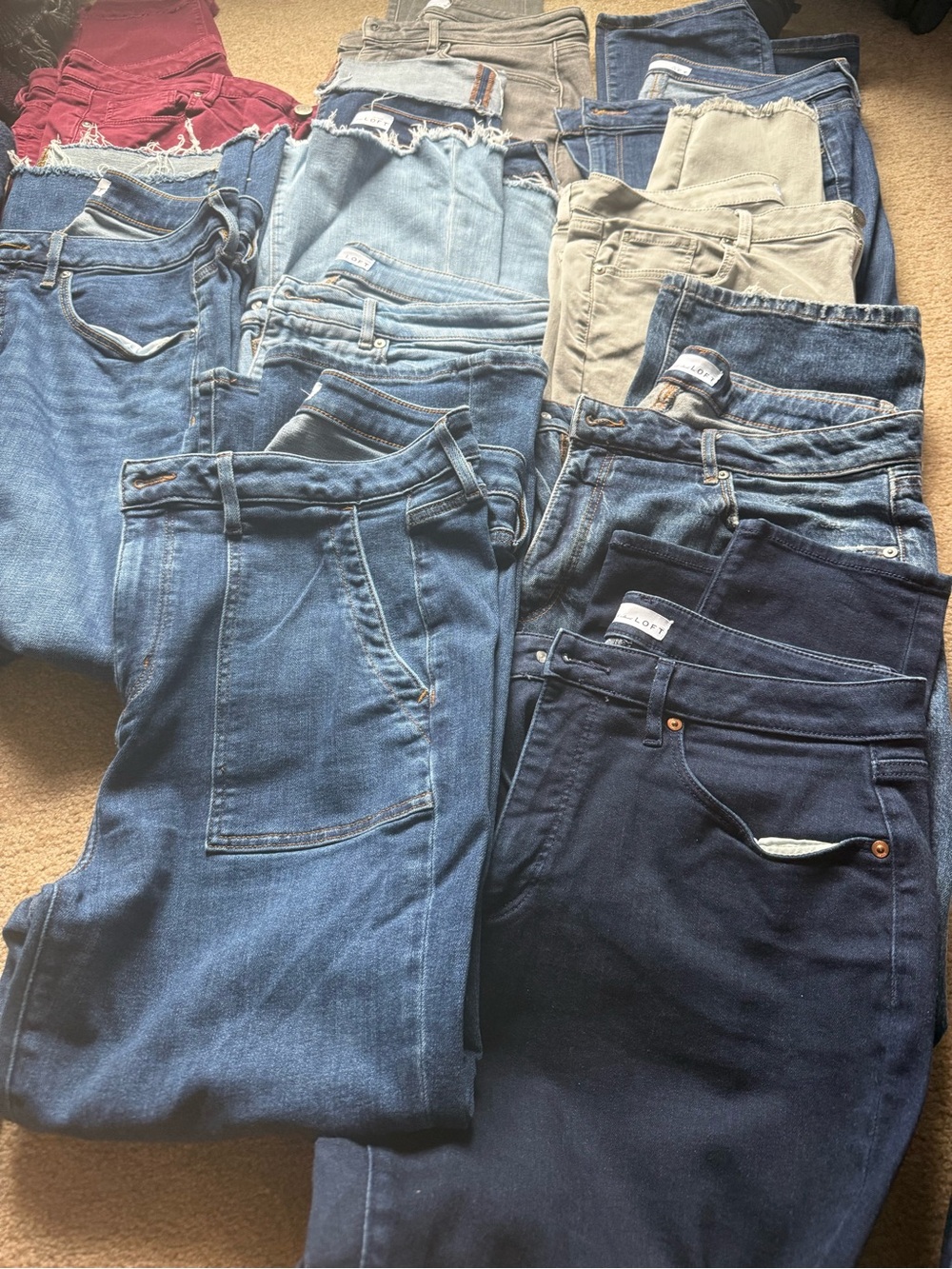 Assorted LOFT size 31/12 curvy Women's Jeans Bundle- 10 pairs